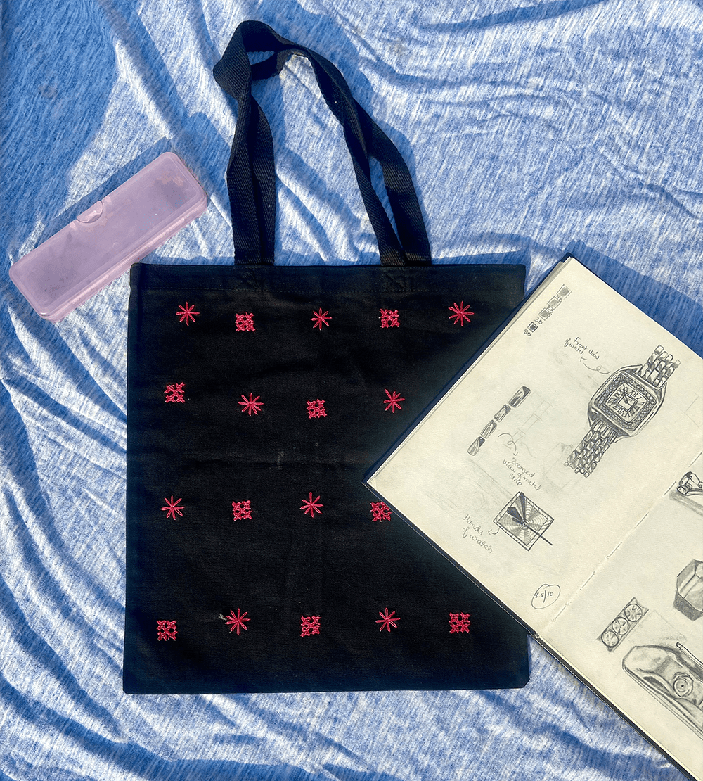 Embroidered tote bag