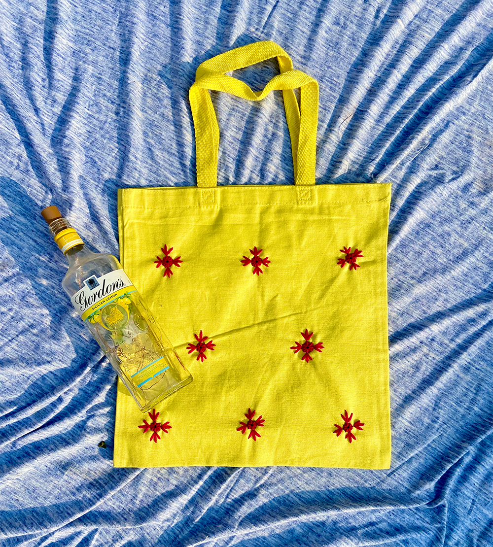 Embroidered tote bag