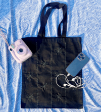 Running Stitch Embroidered Tote Bag